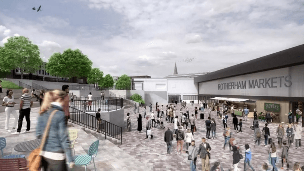 Rotherham Indoor Market Traders Move to Temporary Home — Rotherham news photo (BBC Sheffield & South Yorkshire)